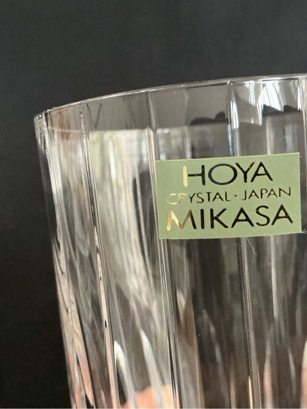Vintage Hoya Japan Park Ave Crystal Highball Tumblers-Boxed Set of 4